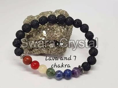 Lava  stone  Seven Chakra Bracelet