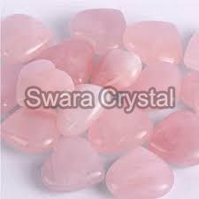 Natural rose quartz puffy heart stone
