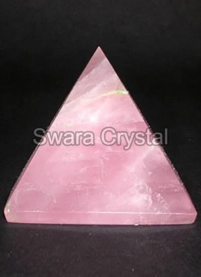 Rose quartz crystal  pyramid