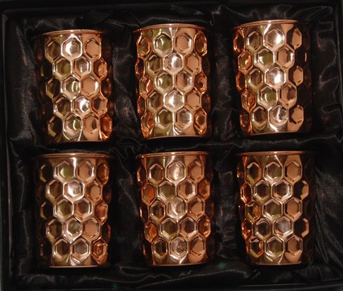 Pure Copper Hammered Glass