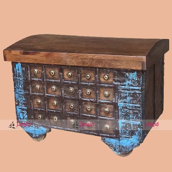 Antique Indian Pitara Storage Box