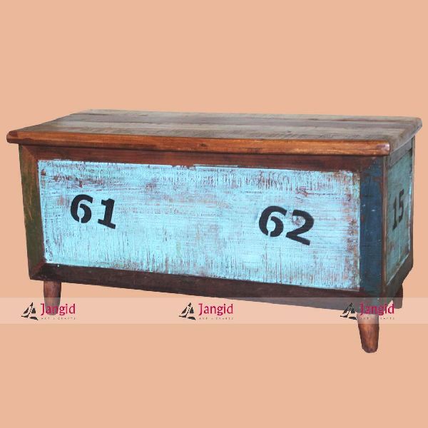 Indian Recycled Wooden Storage Trunk Box