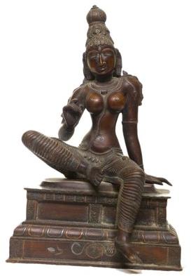 10 X 7 Inch Bronze Parvati Statue