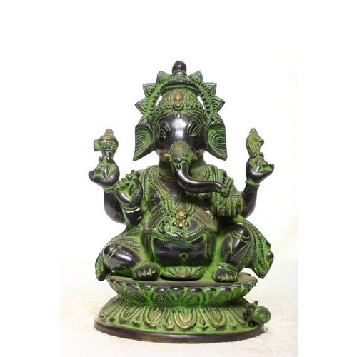 10 X 7 Inch Bronze Sitting Ganesh Statue
