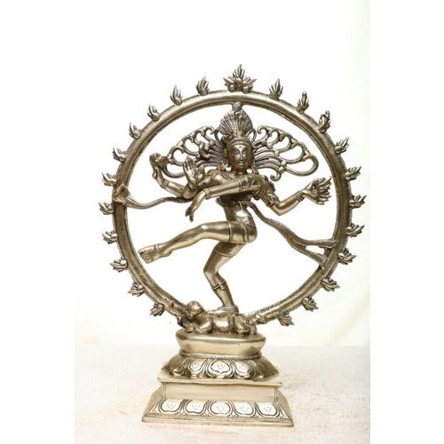 13 X 10 Inch Gold Plated Bronze Dancing Shiva Statue