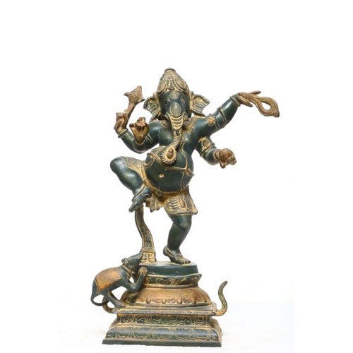 19 X 8 Inch Bronze Ganesh Dancing Statue