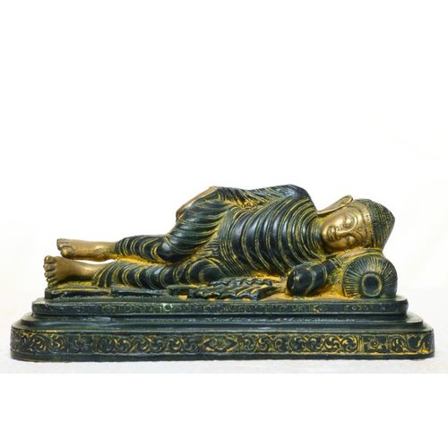 5 X 10 Inch Black Gold Bronze Buddha Statue
