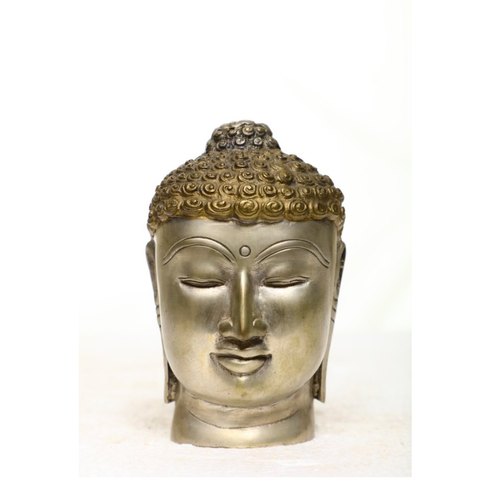 6 X 6 Inch Bronze Buddha Head Statue