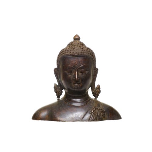 7 X 7 Inch Bronze Buddha Head Statue