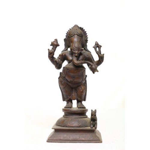 9 X 5 Inch Bronze Ganesh Statue