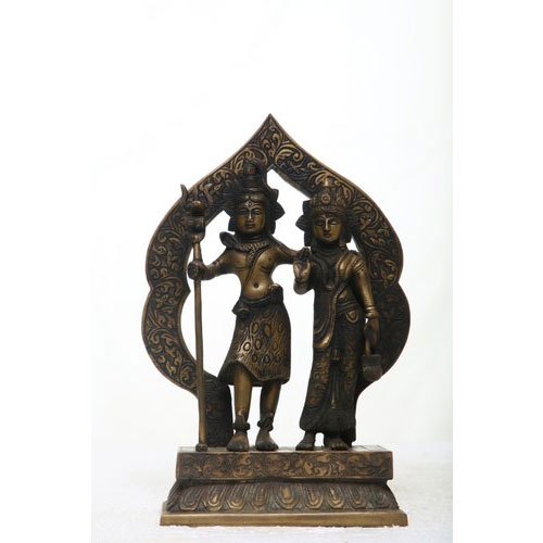 Modern Bronze Shiva Parvati Statue
