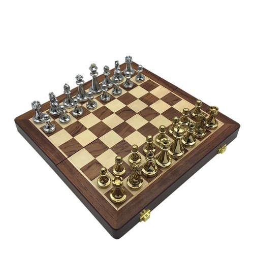 Sheesham Wood & Brass Chess Board