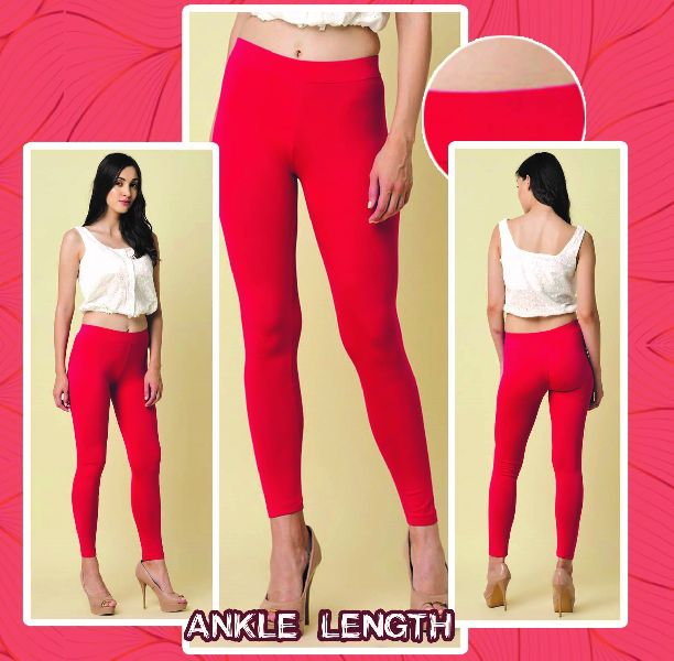Ankle Fit Cotton with Spandex Stretchable Leggings (Pink) - Shubharambh99-cheohanoi.vn