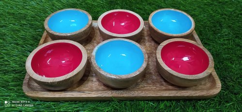 Wooden Plate and Bowl Set