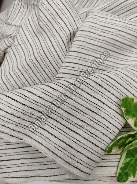 Stripe Handwoven Handspun Organic Kala Cotton Fabric Exporter Supplier In Mumbai India