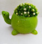 Green Turtle Flower Pot