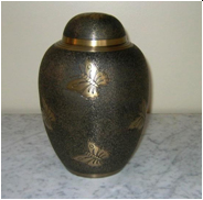 Large Brass Butterfly Cremation Urn