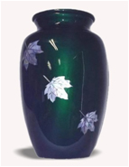Mother Of Pearl Falling Leaves Cremation Urn