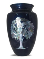 Mother Of Pearl Tree Of Life Cremation Urn
