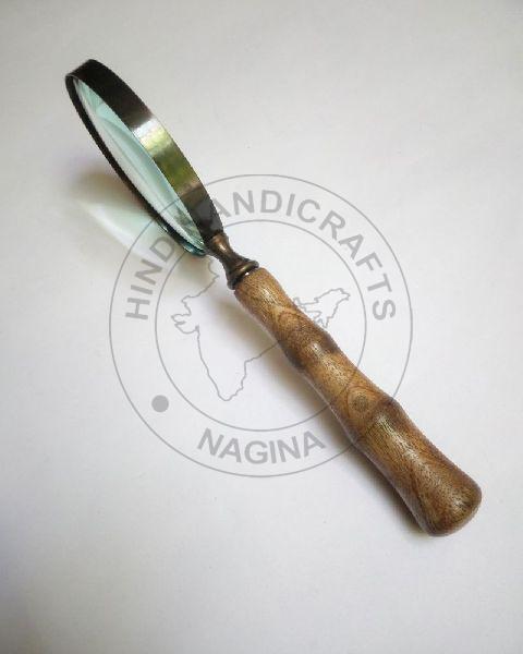 HHC09 Antique Wood Brass Magnifier