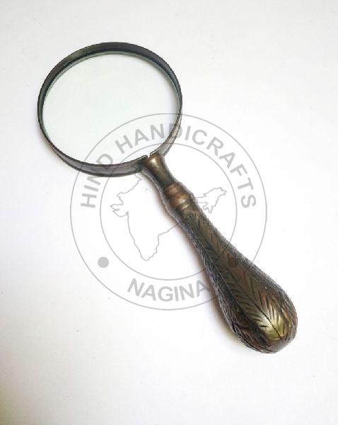 HHC13 Antique Wood Brass Magnifier