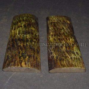 Dyed Stabilized Fossil Green Jigged Bone Scale