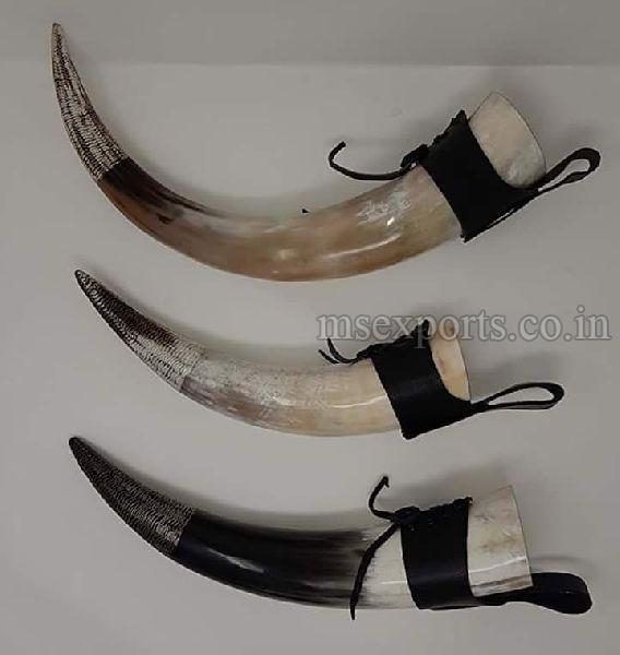 Viking Drinking Horn with Leather Belt Hanger