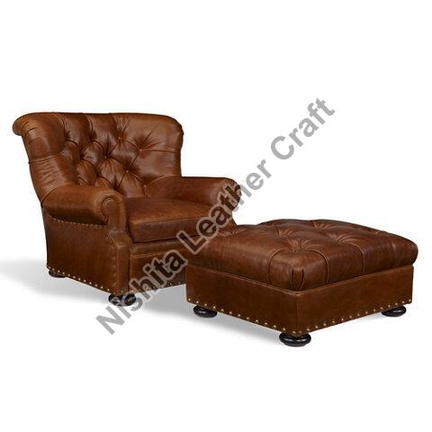 Leather Single Seater Sofa and Table Set