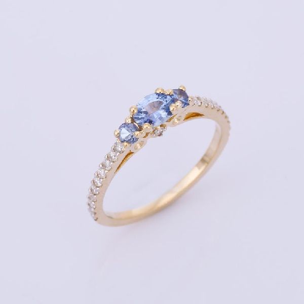 Blue Sapphire Precious 14K Yellow Gold Ring