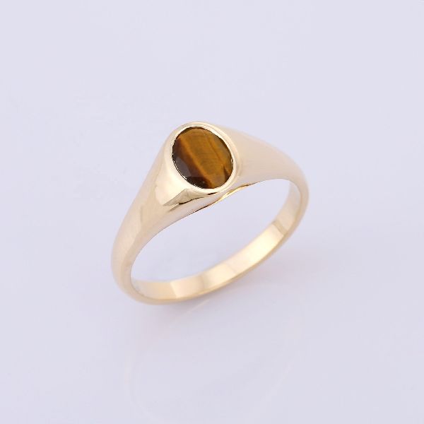 Faceted Tiger Eye 14K Yellow Gold Ring