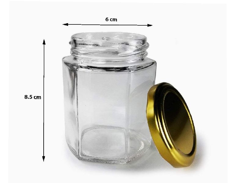 200 Ml Glass Hexa Jar