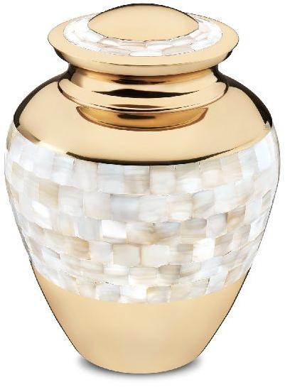 Mother of Pearl Brass Urn