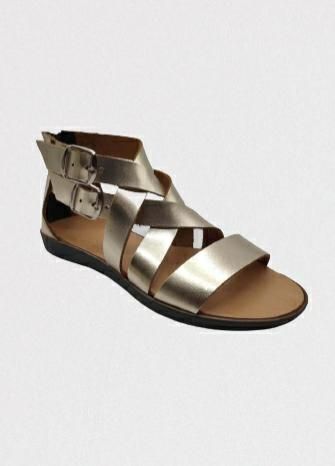 Leather Zip Back Sandals