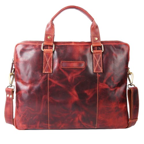 Two Tone Leather Laptop Bag