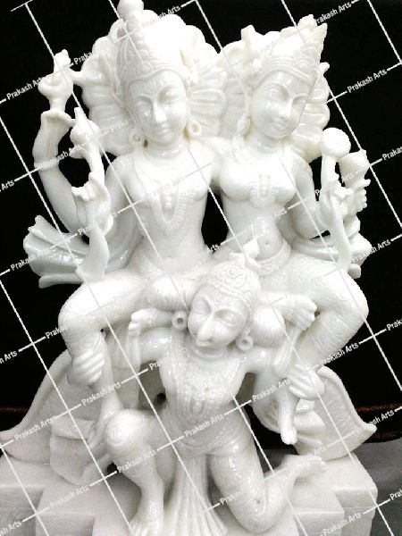 Marble Vishnu Laxmi Garuda Statue