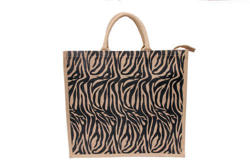 Zebra Print Jute Bags