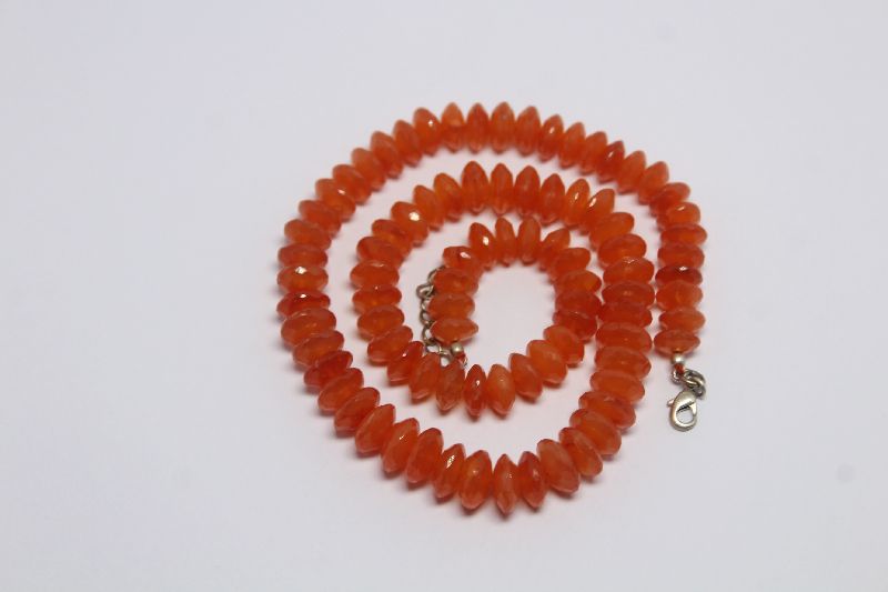 Carnelian Faceted Rondelle Beads