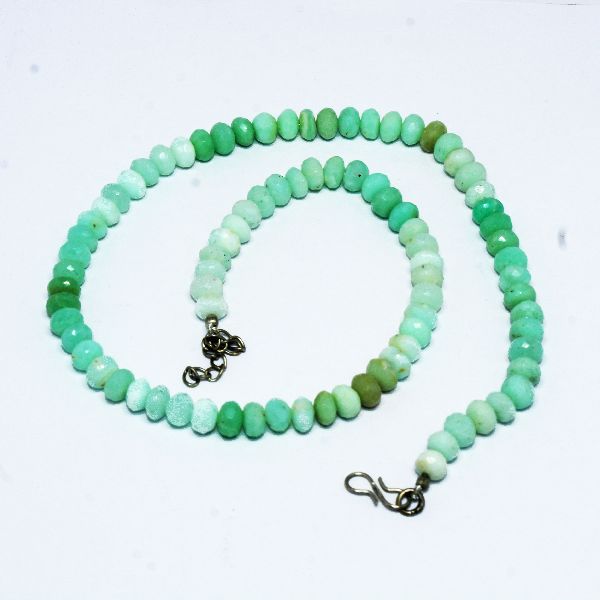 Chrysoprase Faceted Roundel Beaded Necklace