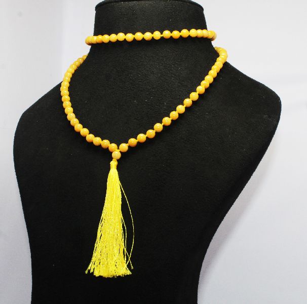 Yellow Jade 108 Beaded Necklace