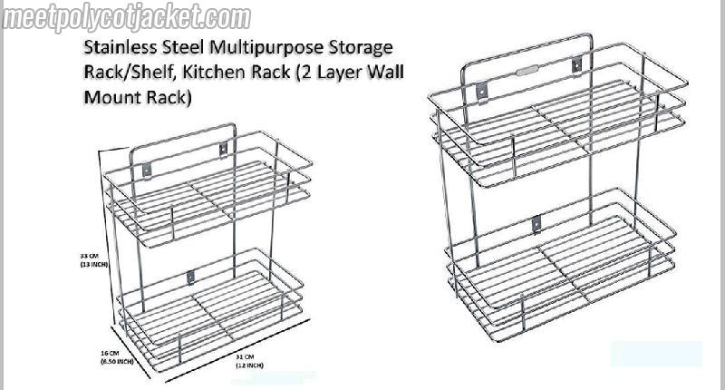 2 Layer Stainless Steel Wall Mounted Rack