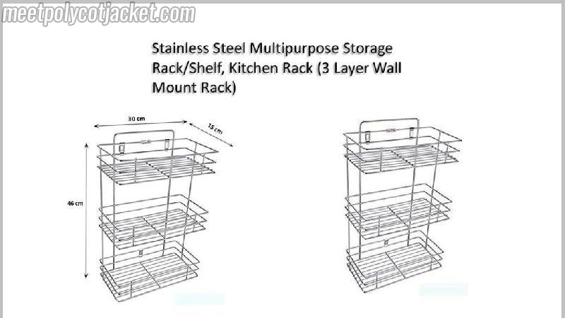 3 Layer Stainless Steel Wall Mounted Rack