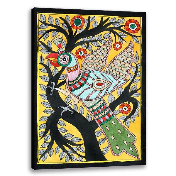 Bird On Tree | Madhubani Painting