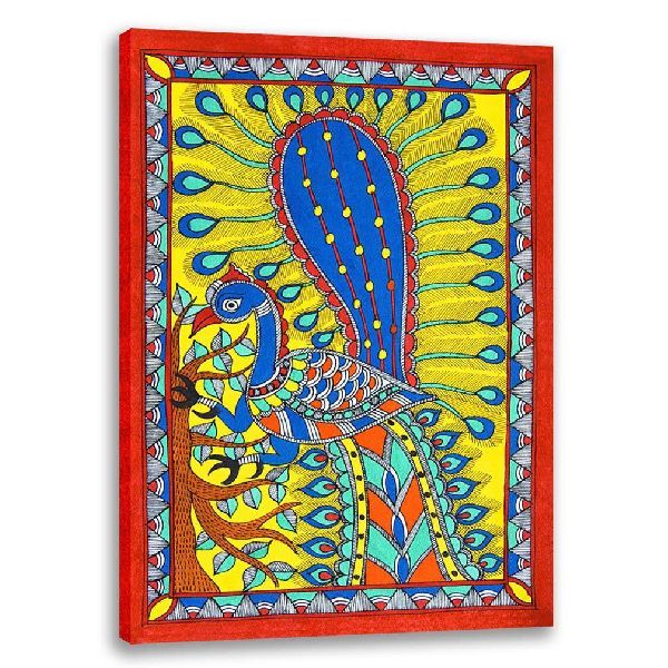 Colorful Peacock 2 | Madhubani Painting