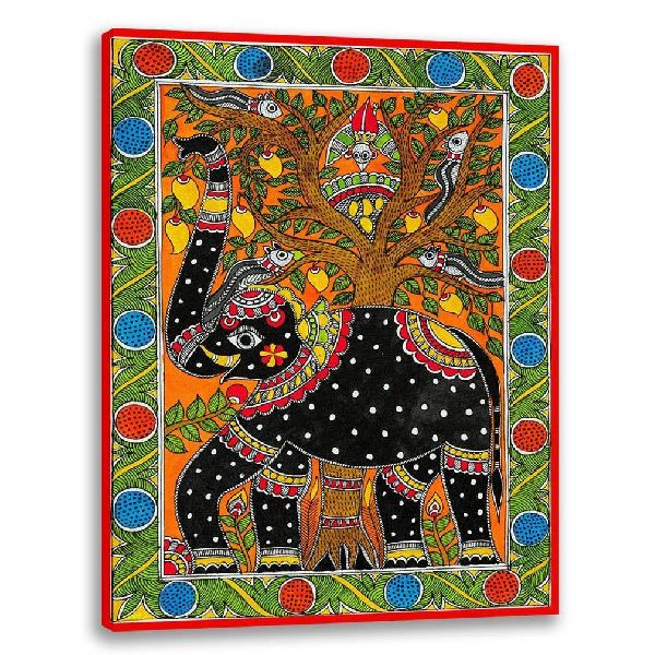 Elephant and Tree | Madhubani Painting