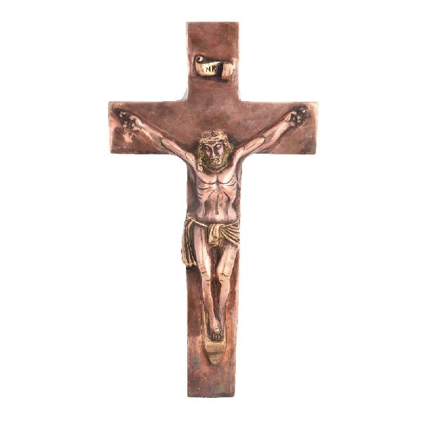 Copper Jesus Cross Statue