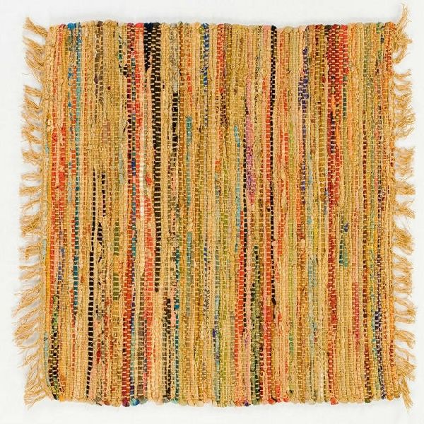 Hand Woven Indian Vintage Bohemian Cotton Chindi Rag Rugs