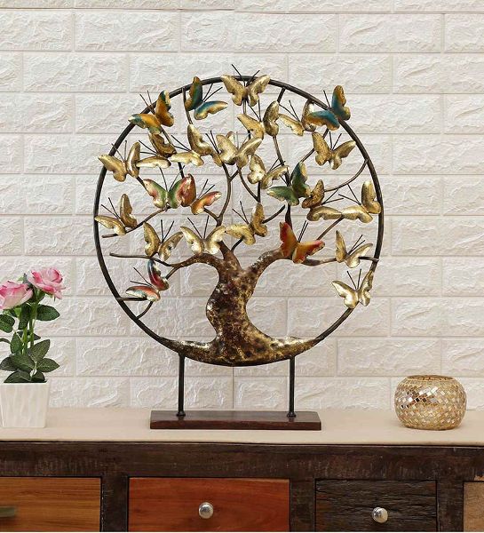 Iron Butterfly Tree Circle Wall Hanging