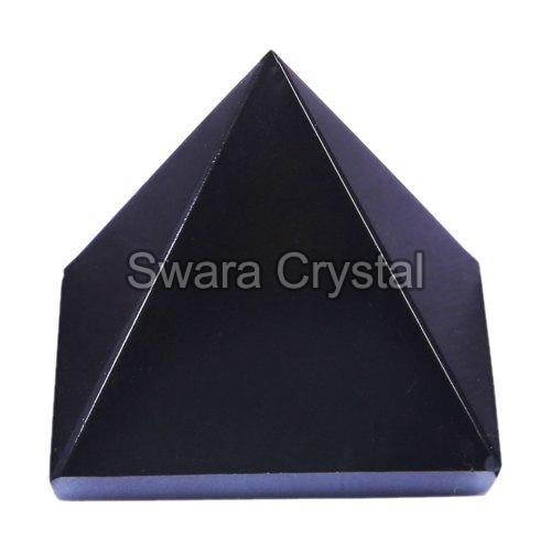 Black obsidian gemstone pyaramid