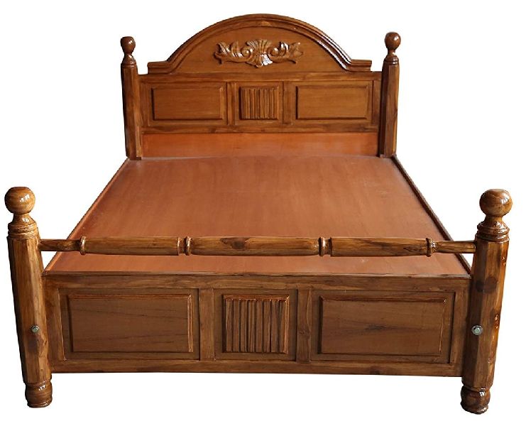 Antique Teak Wood Double Bed without storage