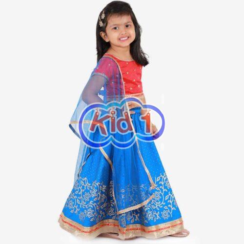 Blue Moon Pink Sky Floral Lehenga - Girls Size – Lilies and Butterflies